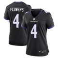 Zay Flowers Baltimore Ravens Women's Alternate Game Jersey - Black