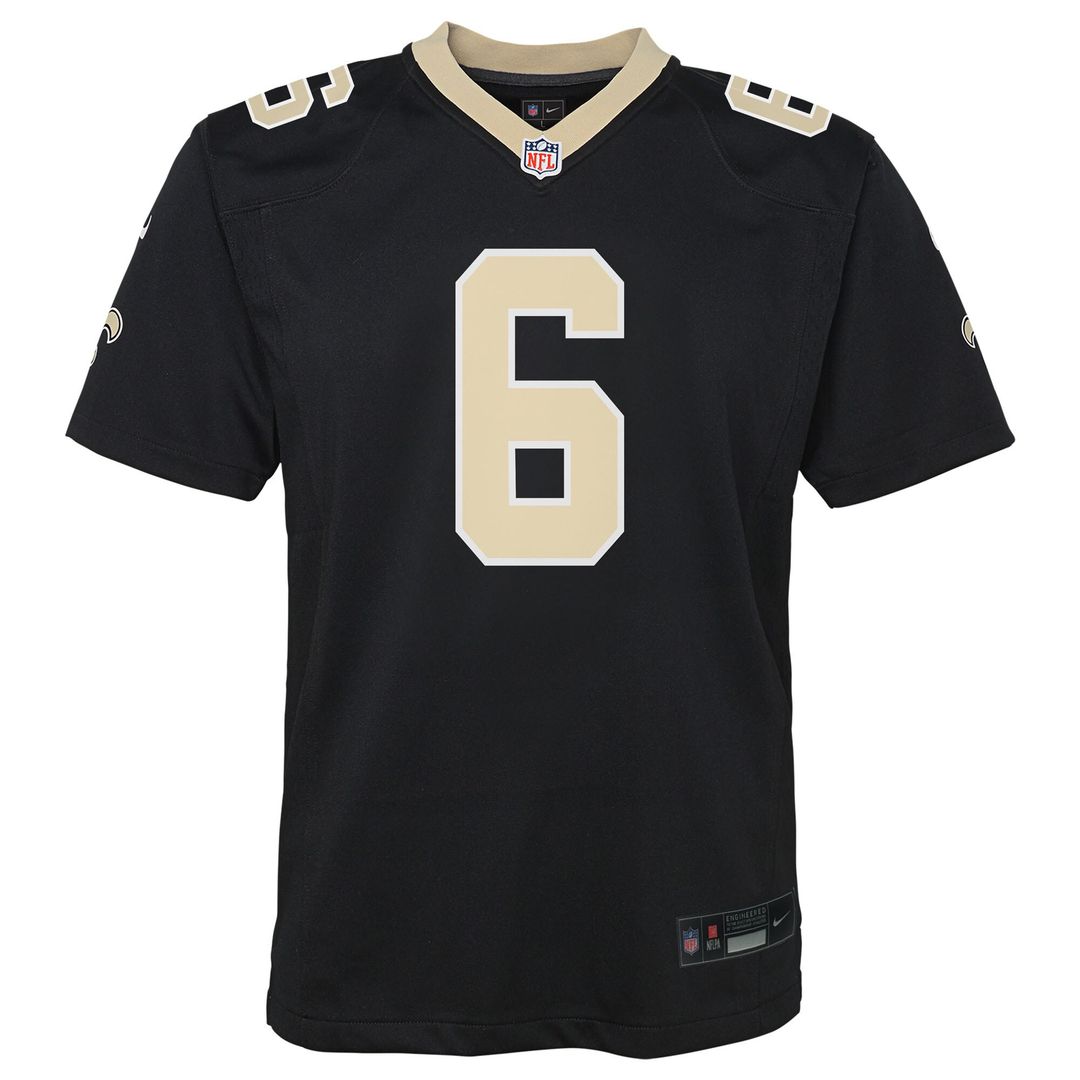 Tyler Shough New Orleans Saints Youth Team Game Jersey - Black