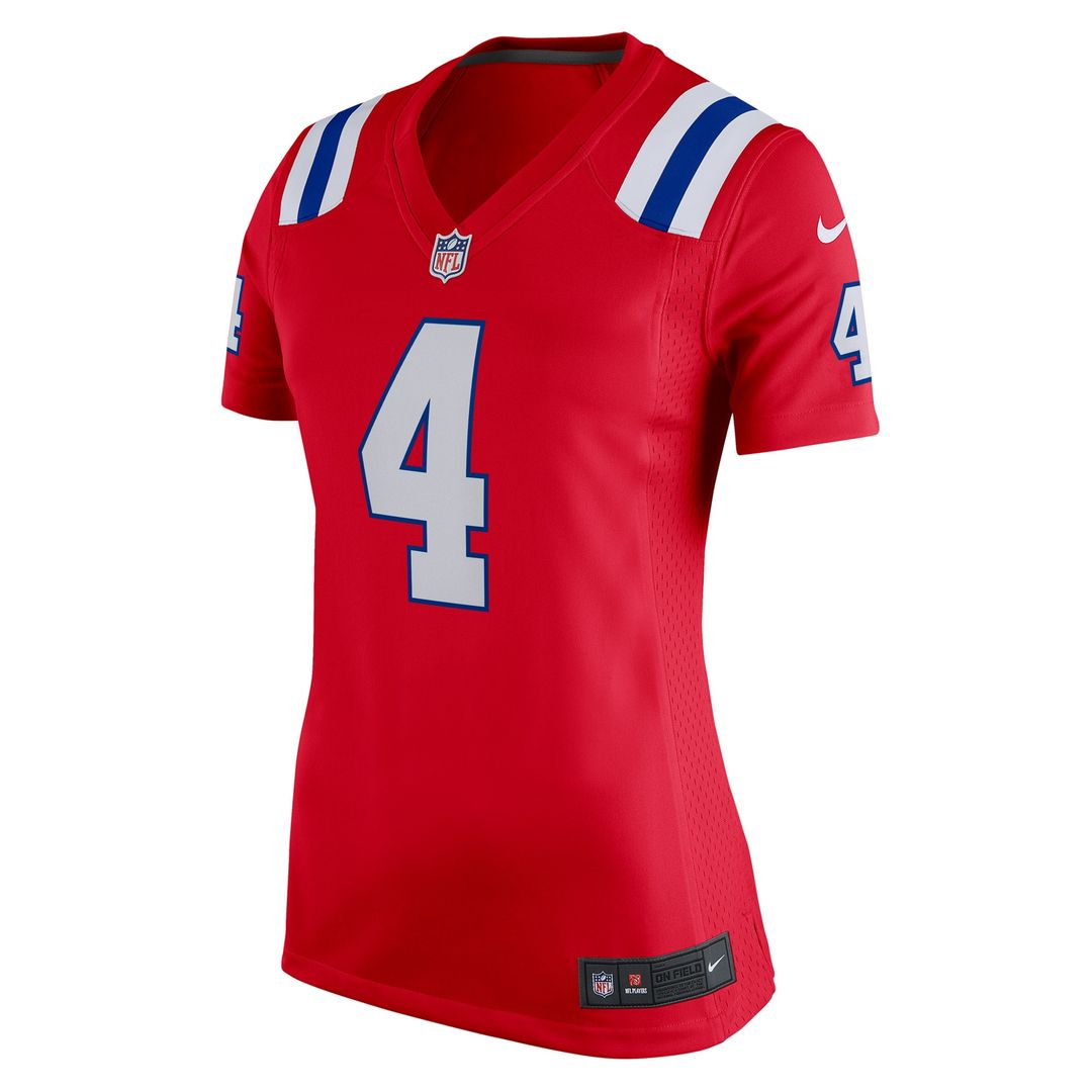 Bailey Zappe New England Patriots Women's Team Game Jersey - Red
