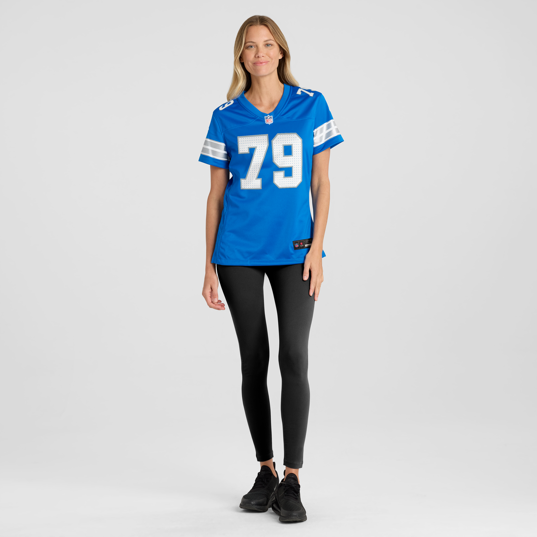 Larry Borom Detroit Lions Women's Team Game Jersey - Blue