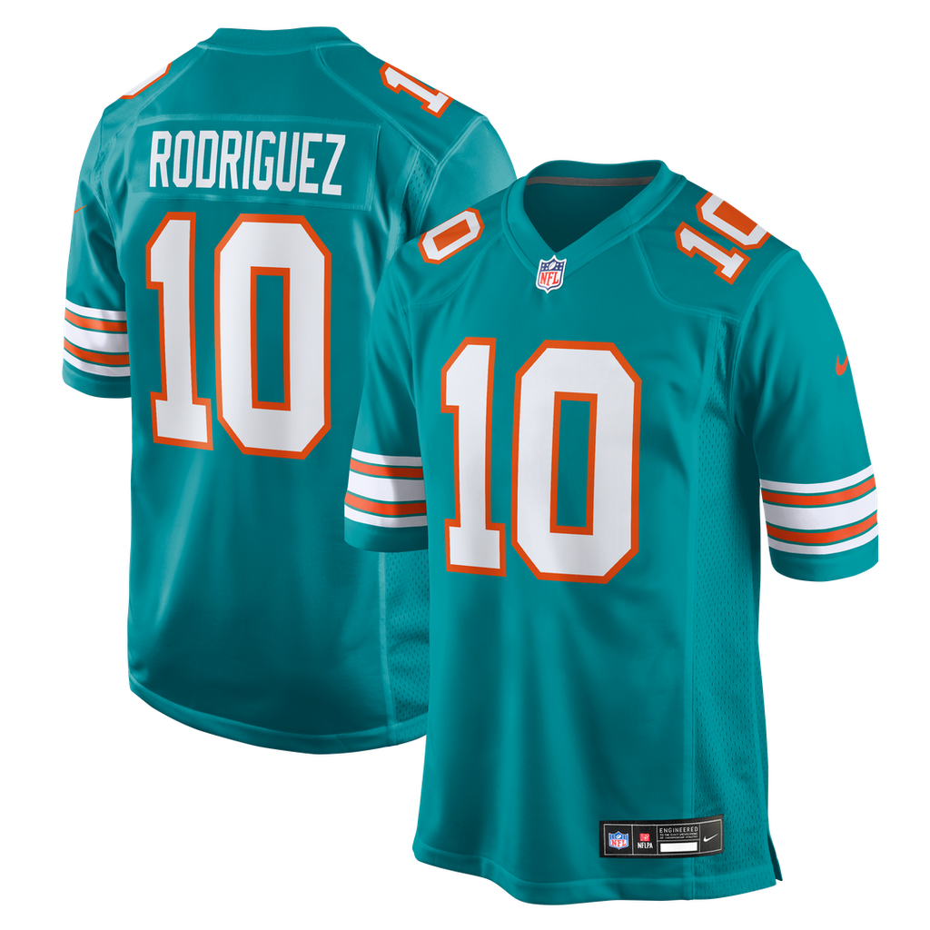 Jacob Rodriguez Miami Dolphins Alternate Game Jersey - Aqua