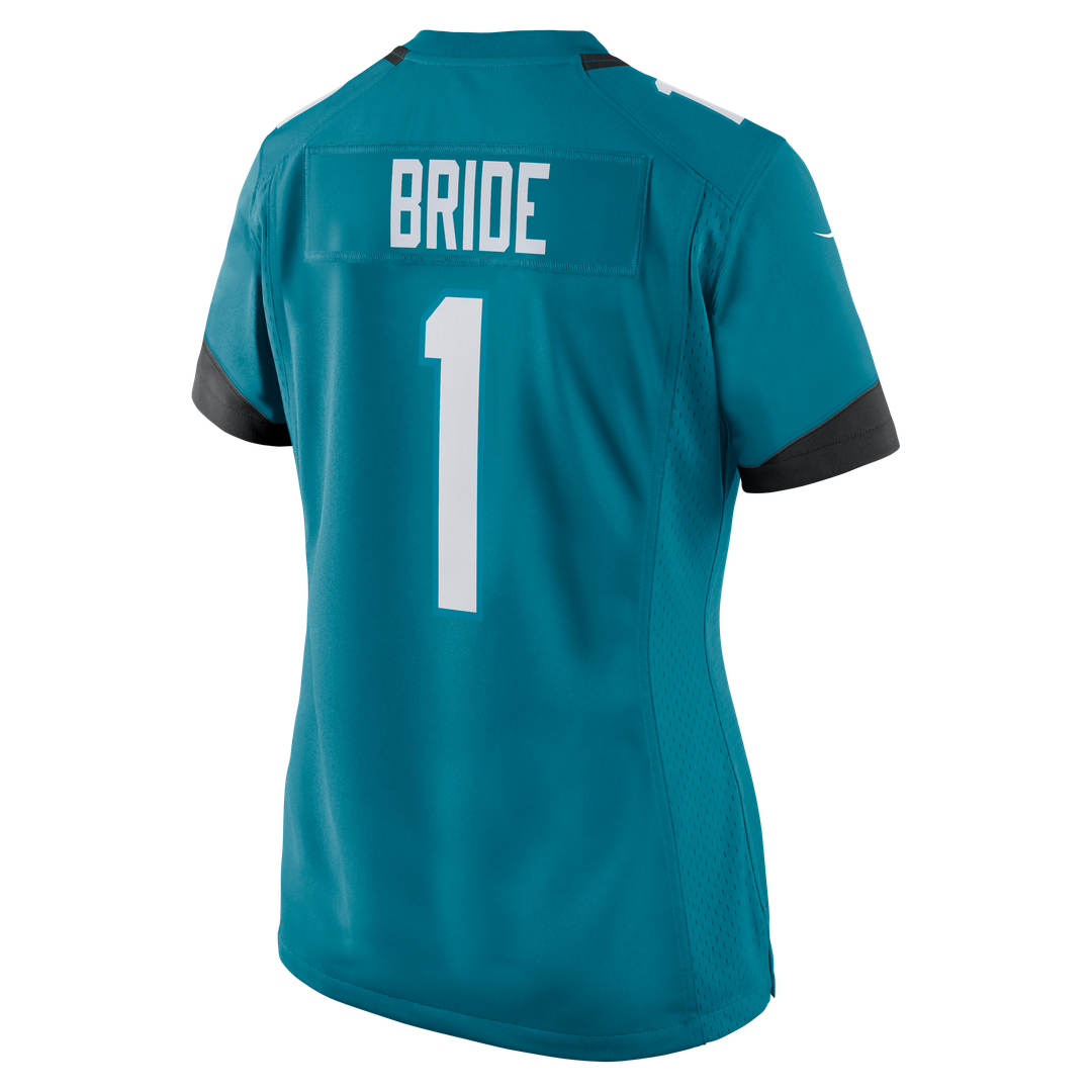 Number 1 Bride Jacksonville Jaguars Women's Game Jersey - Teal