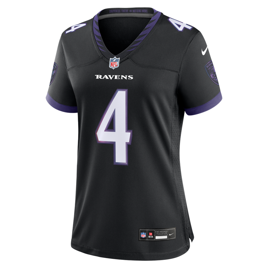 Zay Flowers Baltimore Ravens Women's Alternate Game Jersey - Black