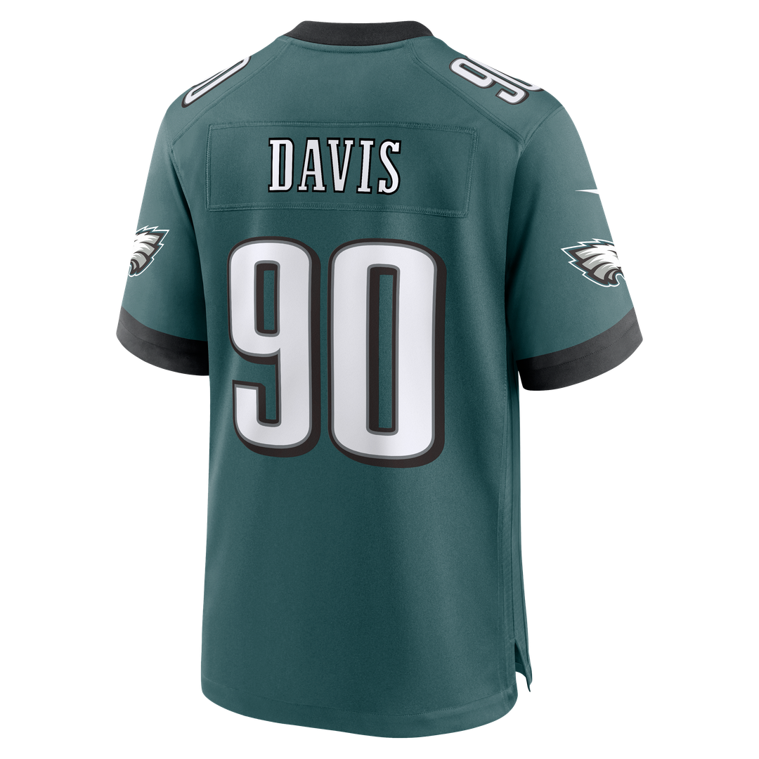 Davis Philadelphia Eagles Team Game Jersey - Midnight Green