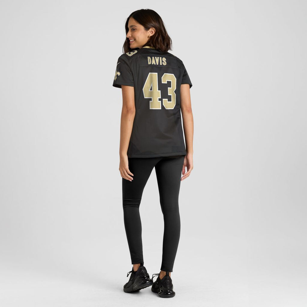 Michael Davis New Orleans Saints Women's Team Game Jersey - Black
