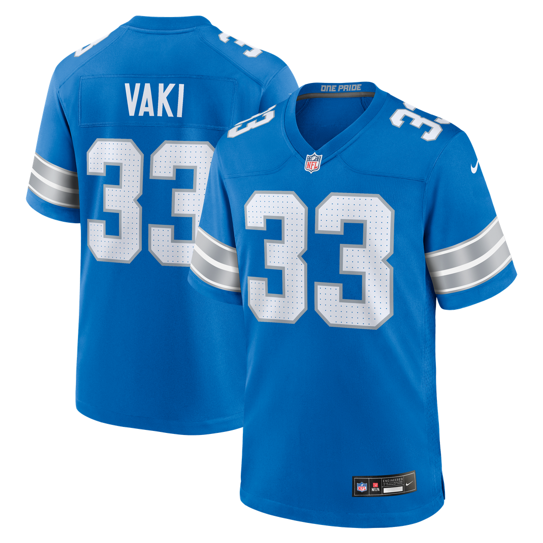 Sione Vaki Detroit Lions Team Game Jersey - Blue