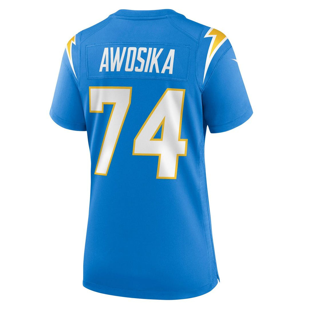 Kayode Awosika Los Angeles Chargers Women's Team Game Jersey - Powder Blue