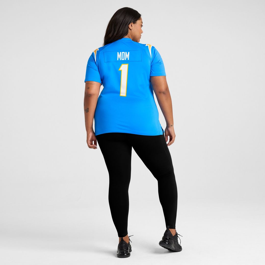 Number 1 Mom Los Angeles Chargers Women's Game Jersey - Powder Blue