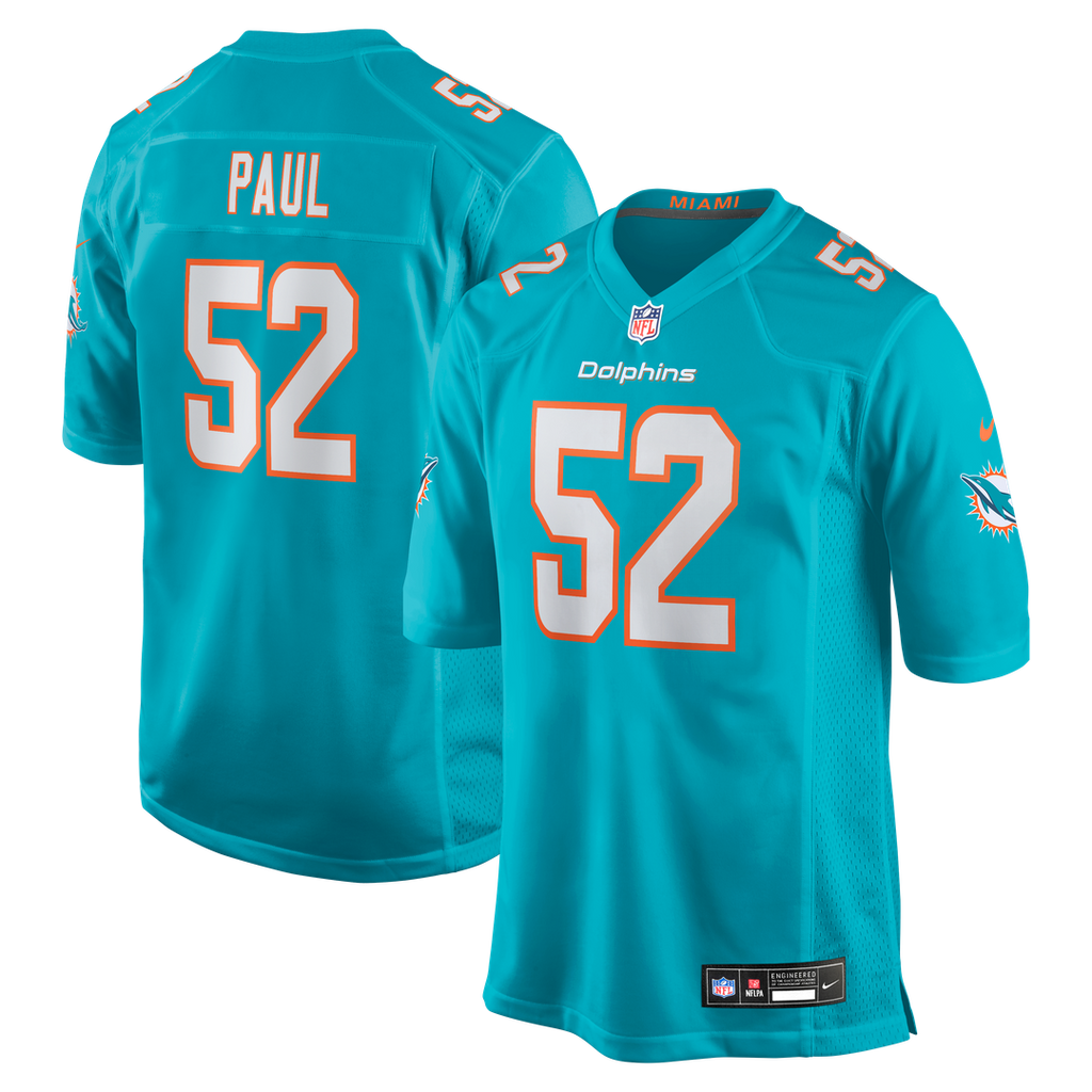 Patrick Paul Miami Dolphins Game Jersey - Aqua