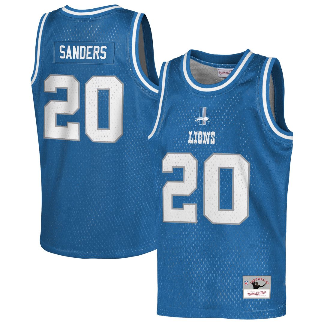 Barry Sanders Detroit Lions Mitchell & Ness Youth Retired Player Basketball Fashion Jersey - Blue
