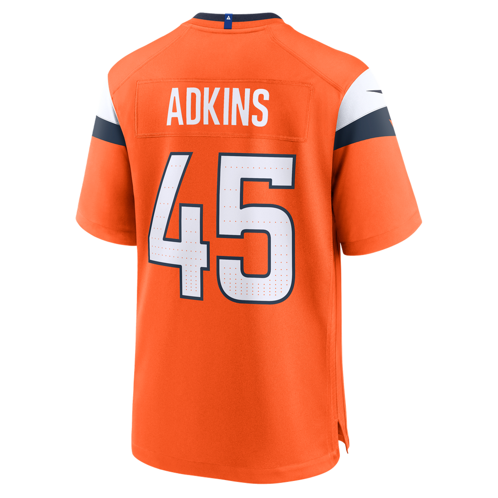 Nate Adkins Denver Broncos Team Game Jersey - Orange