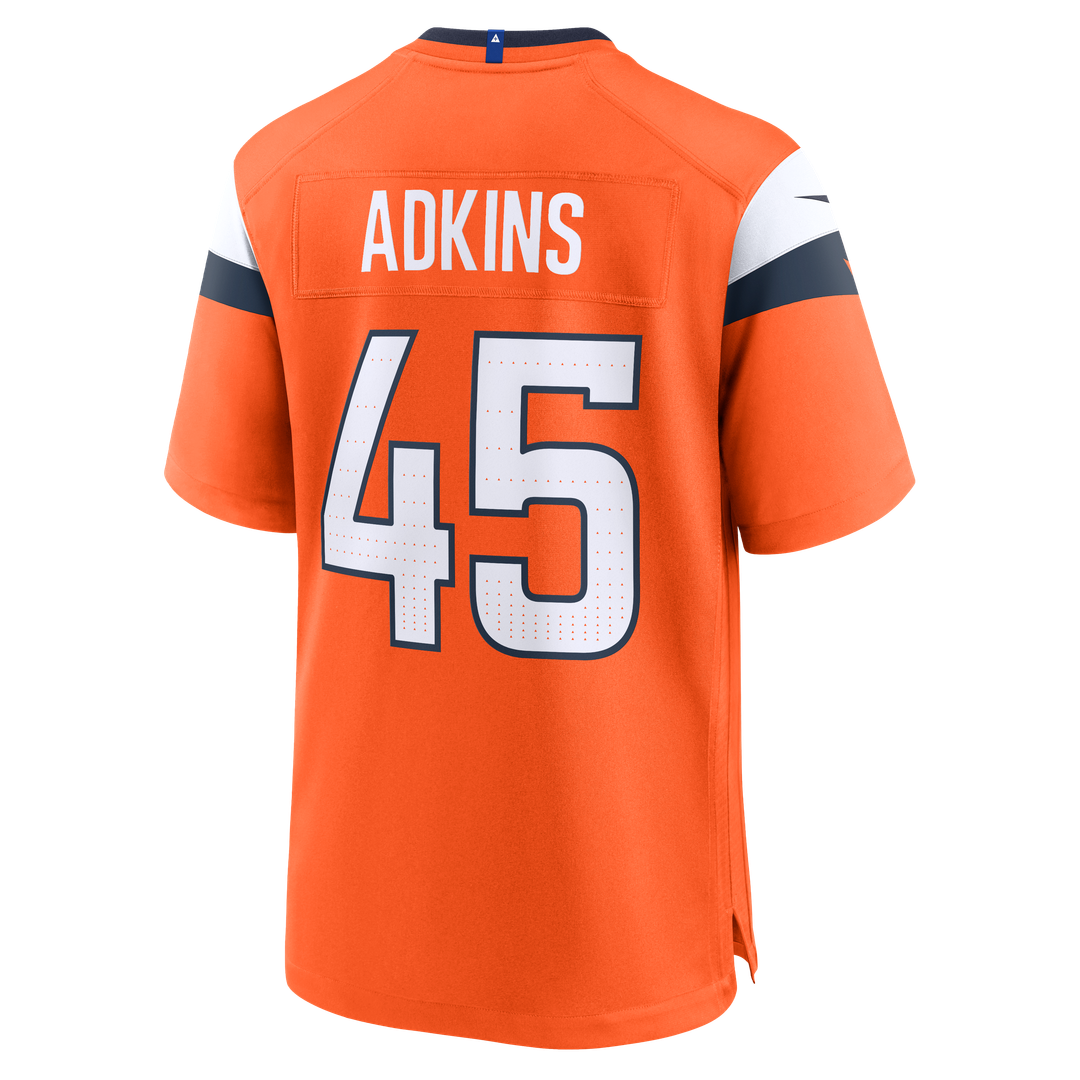 Nate Adkins Denver Broncos Team Game Jersey - Orange