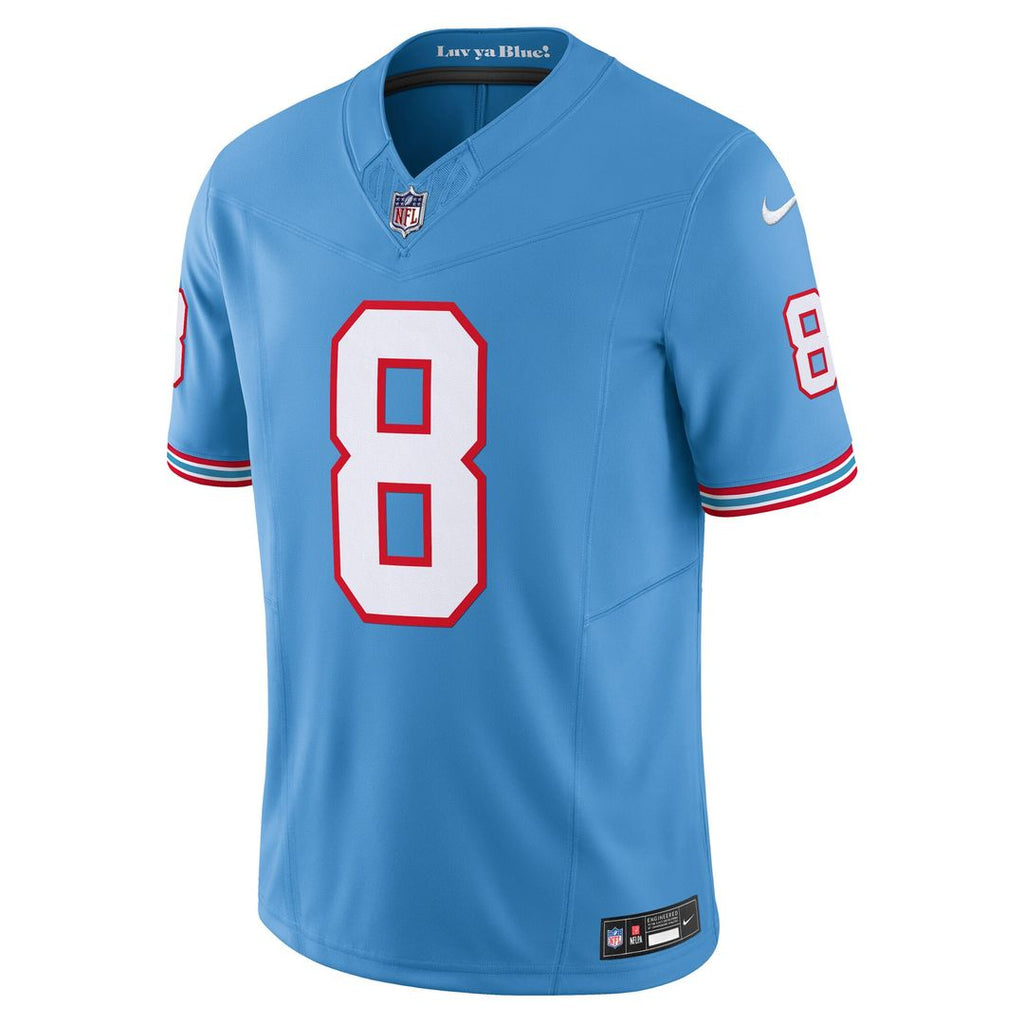 Will Levis Tennessee Titans Alternate Oilers Throwback Vapor F.U.S.E. Limited Jersey - Light Blue