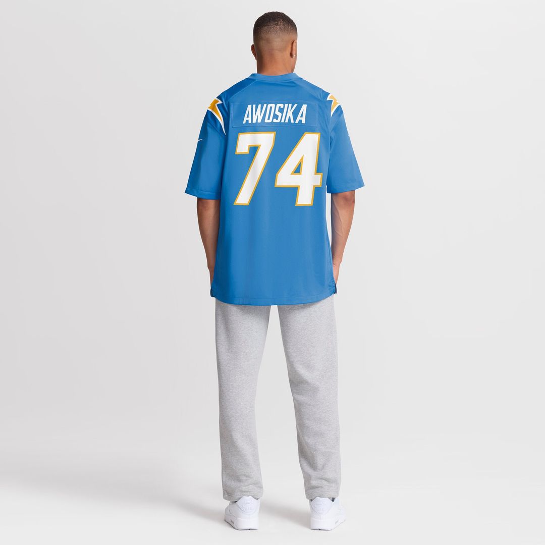 Kayode Awosika Los Angeles Chargers Team Game Jersey - Powder Blue