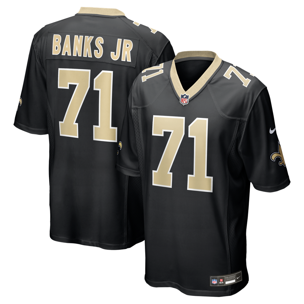 Kelvin Banks Jr. New Orleans Saints Game Player Jersey - Black