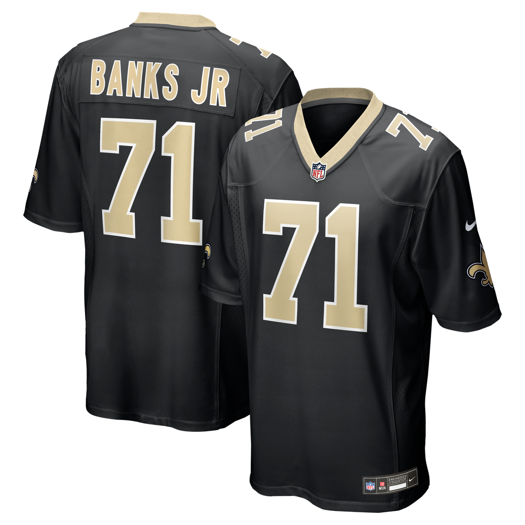 Kelvin Banks Jr. New Orleans Saints Game Player Jersey - Black
