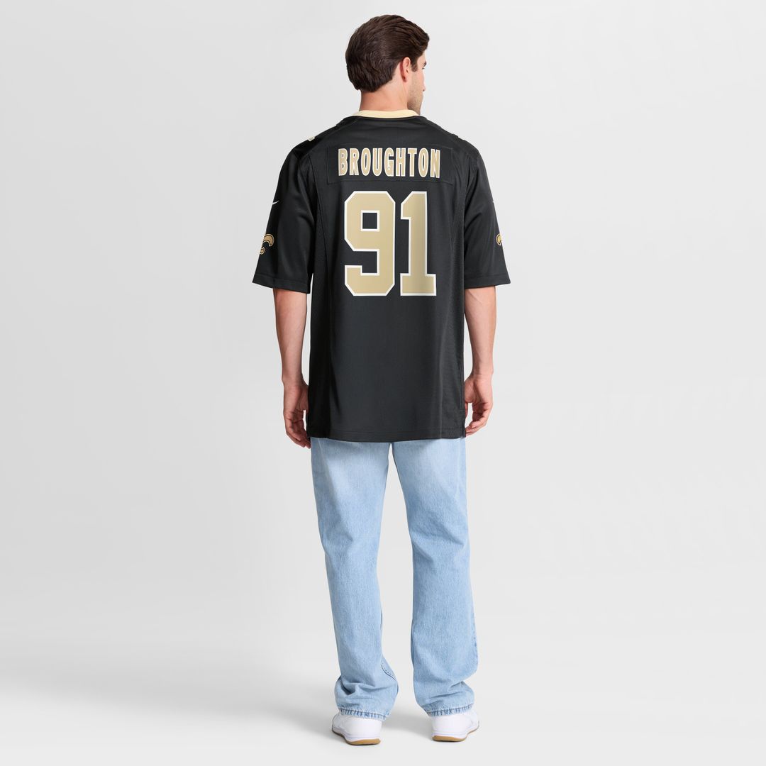 Vernon Broughton New Orleans Saints Team Game Jersey - Black