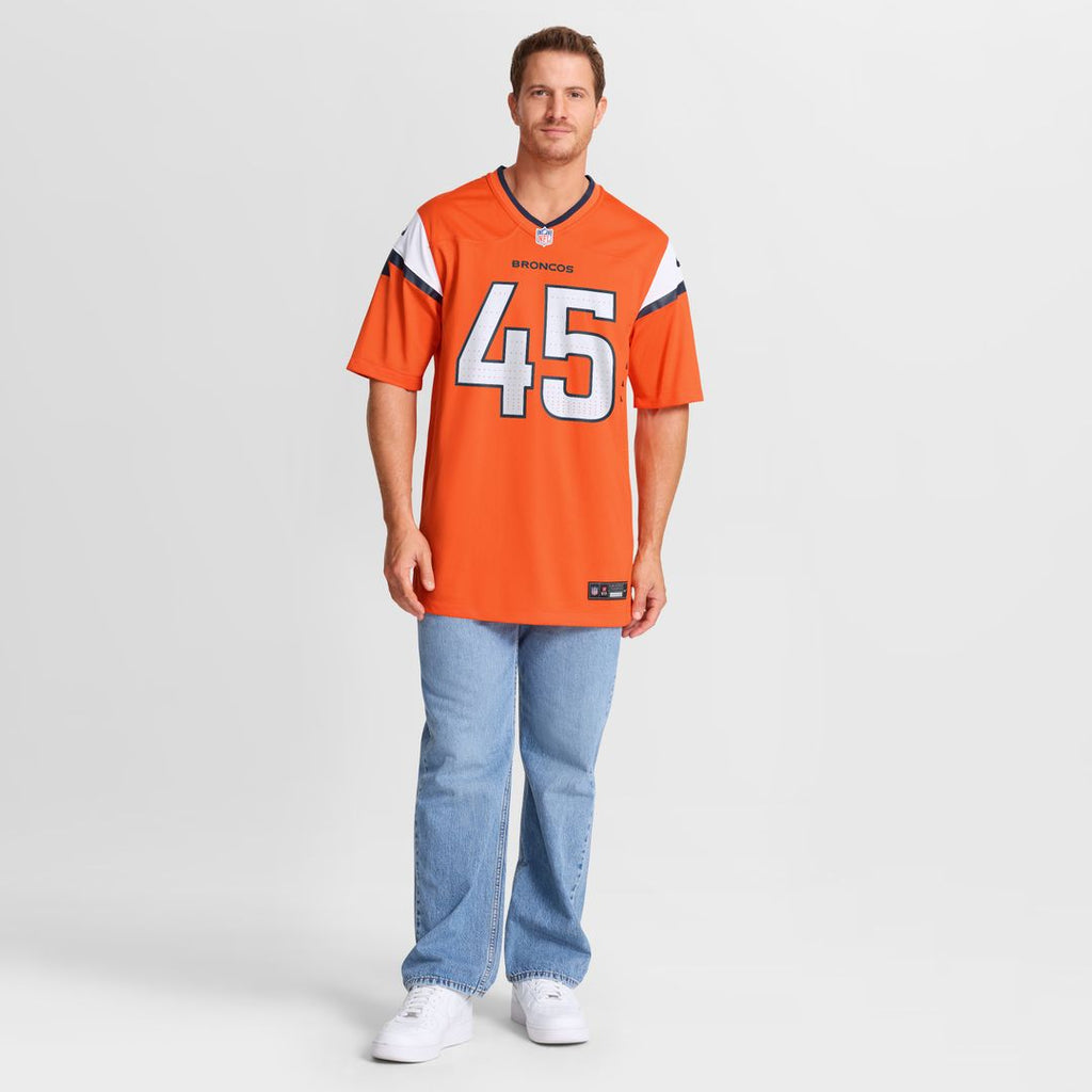 Nate Adkins Denver Broncos Team Game Jersey - Orange