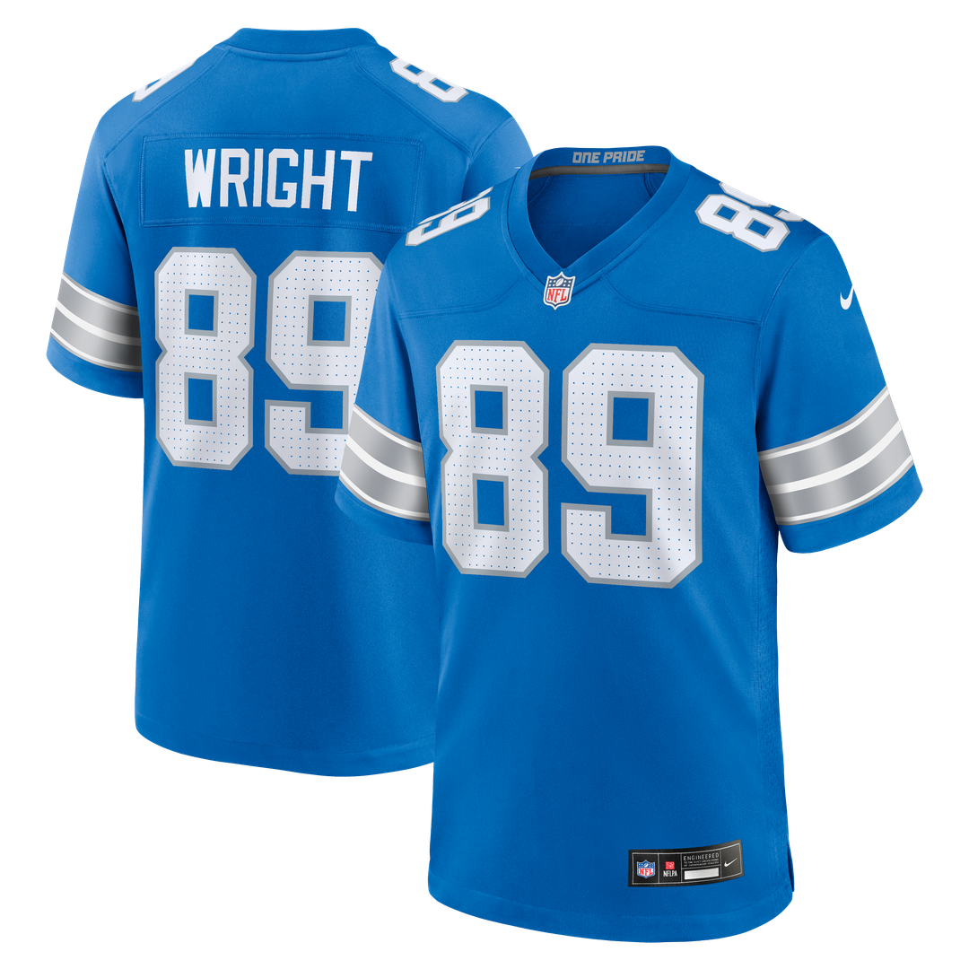 Brock Wright Detroit Lions Team Game Jersey - Blue