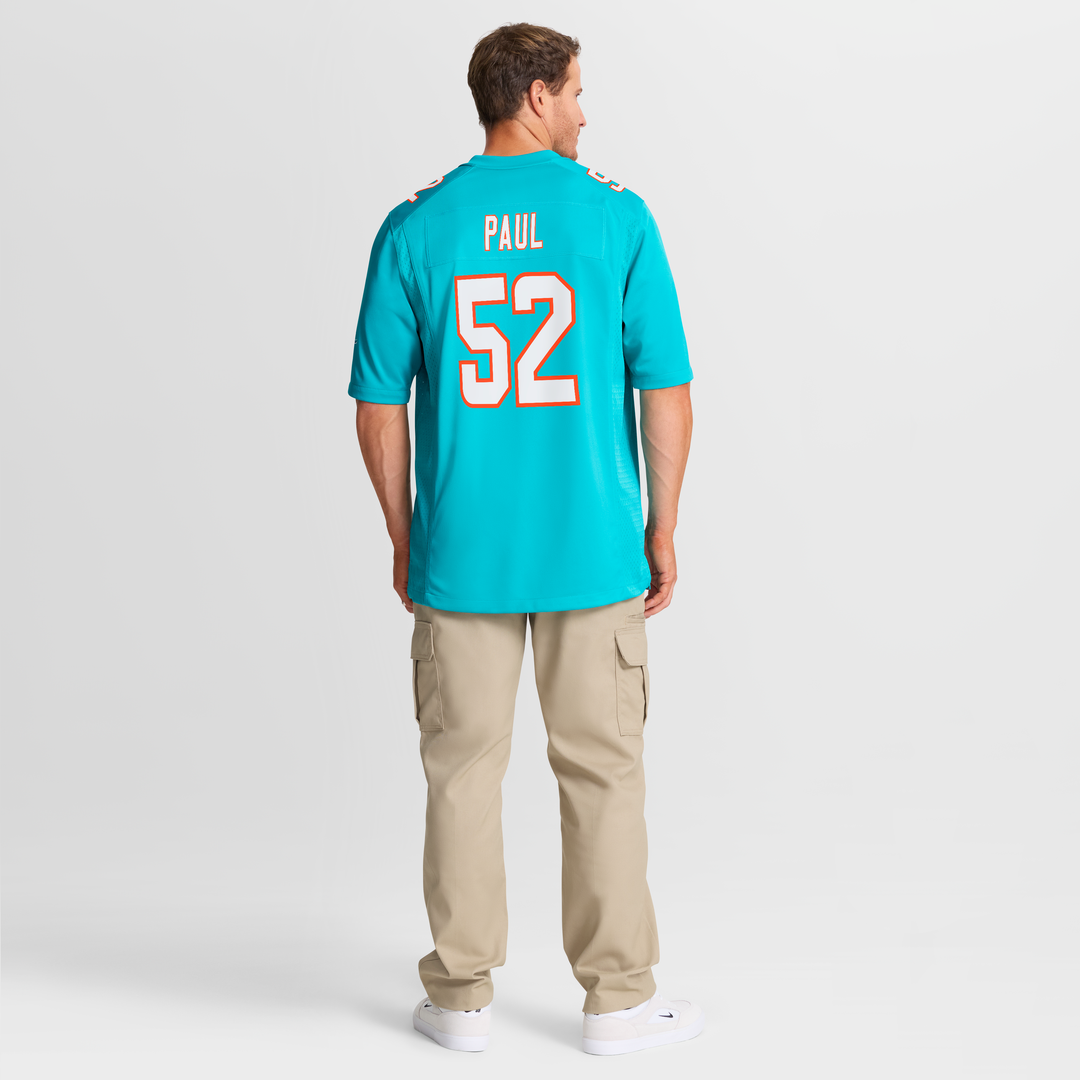 Patrick Paul Miami Dolphins Game Jersey - Aqua