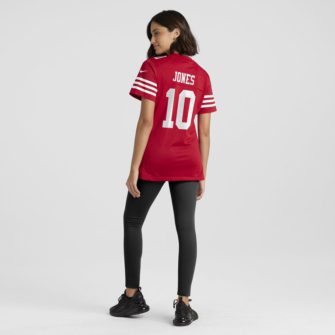 Mac Jones San Francisco 49ers Women's Team Game Jersey - Scarlet