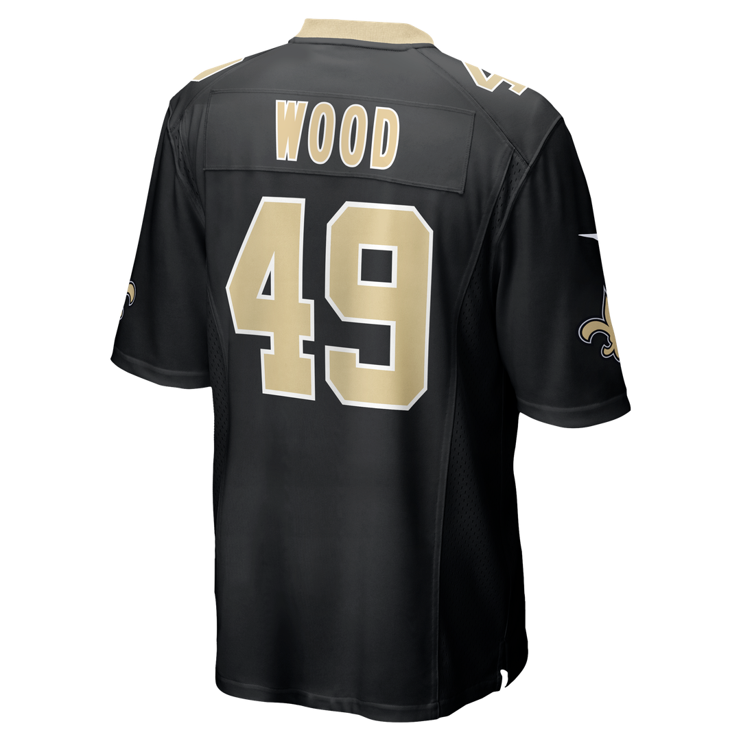 Zach Wood New Orleans Saints Game Jersey - Black