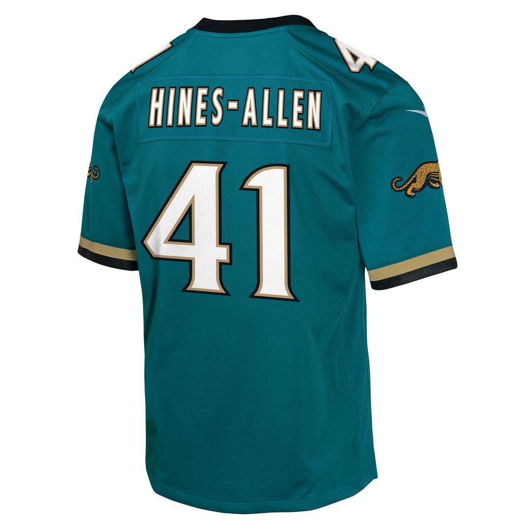 Josh Hines-Allen Jacksonville Jaguars Youth Alternate 2 Prowler Throwback Game Jersey - Teal