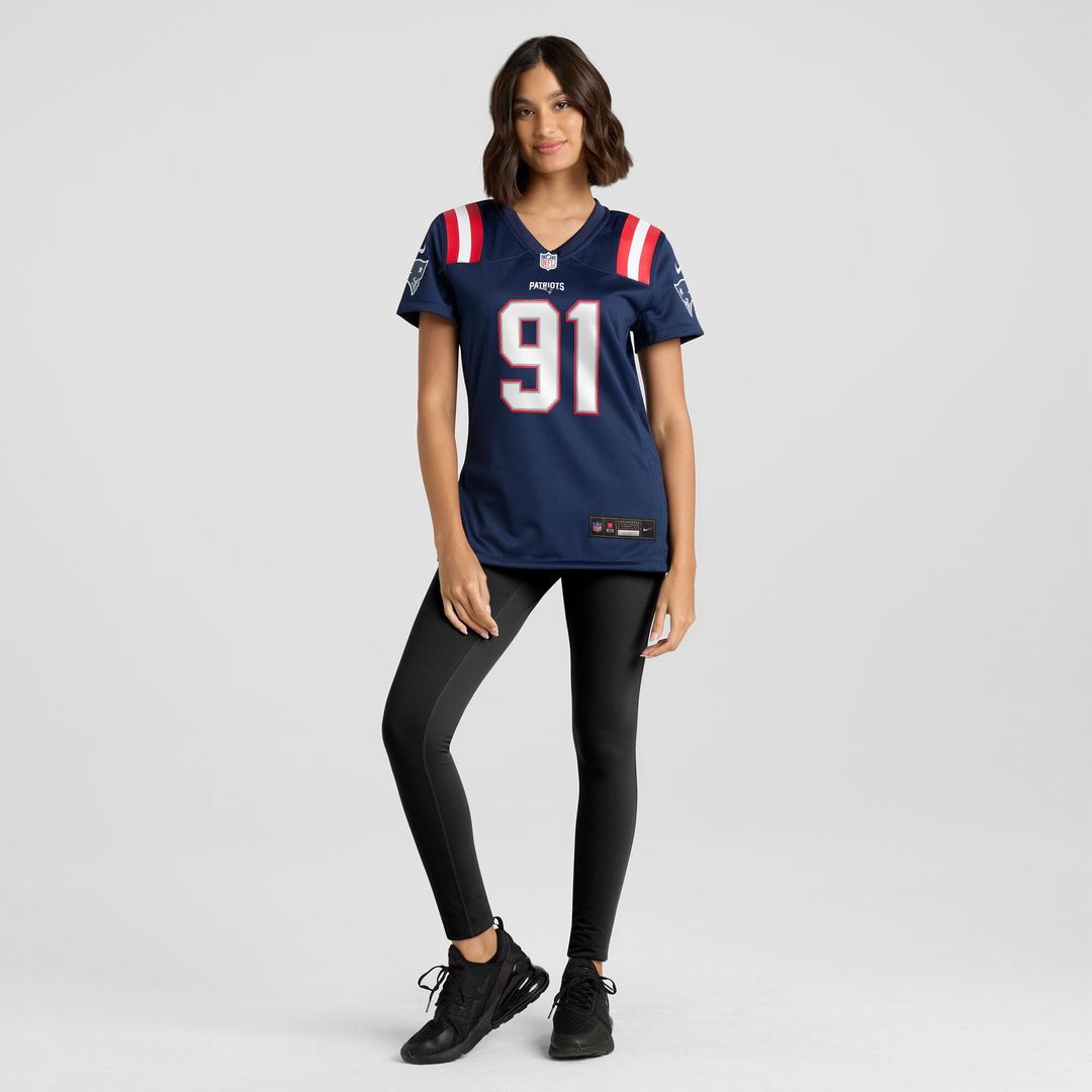 Elijah Ponder New England Patriots Women's Team Game Jersey - Navy