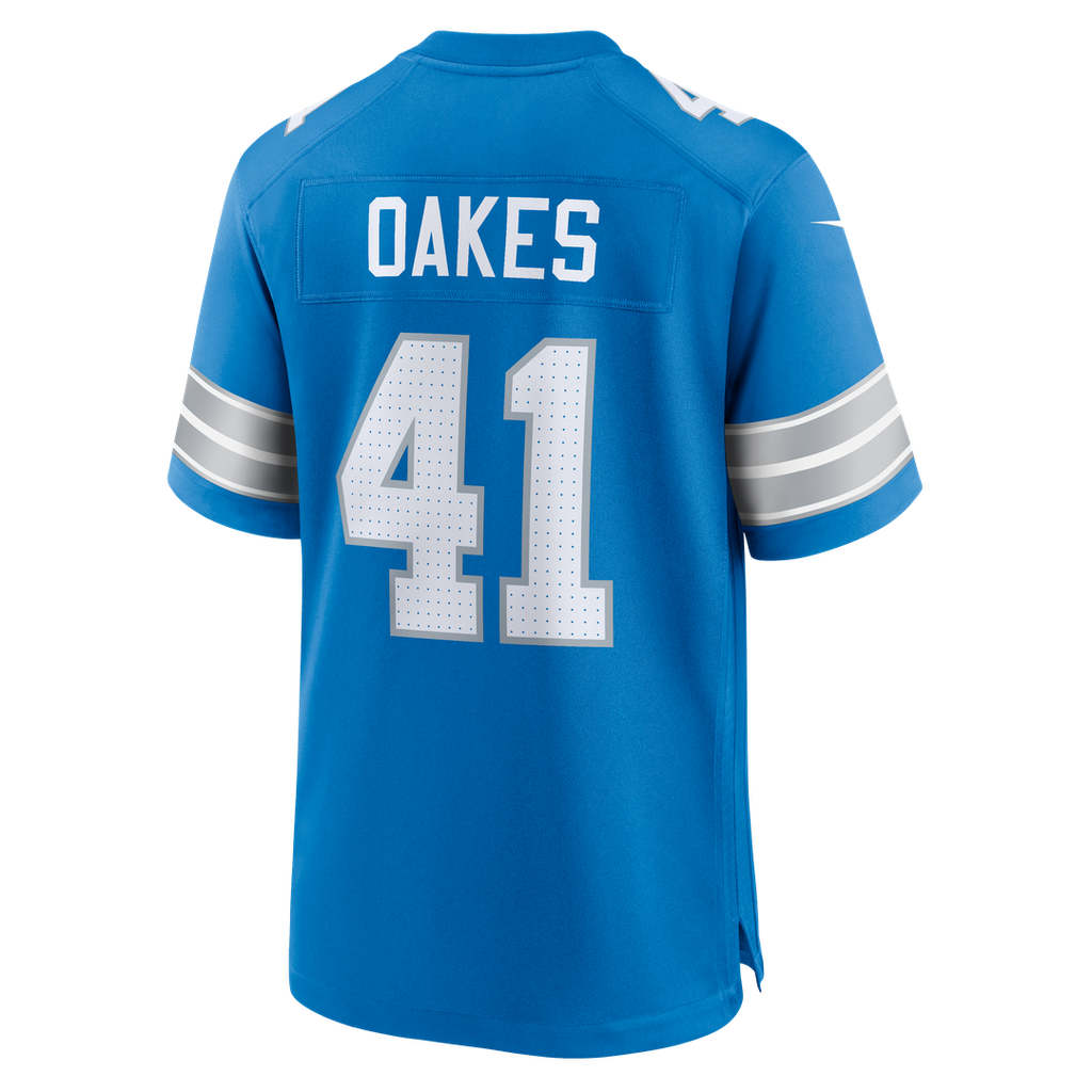 Gunnar Oakes Detroit Lions Team Game Jersey - Blue