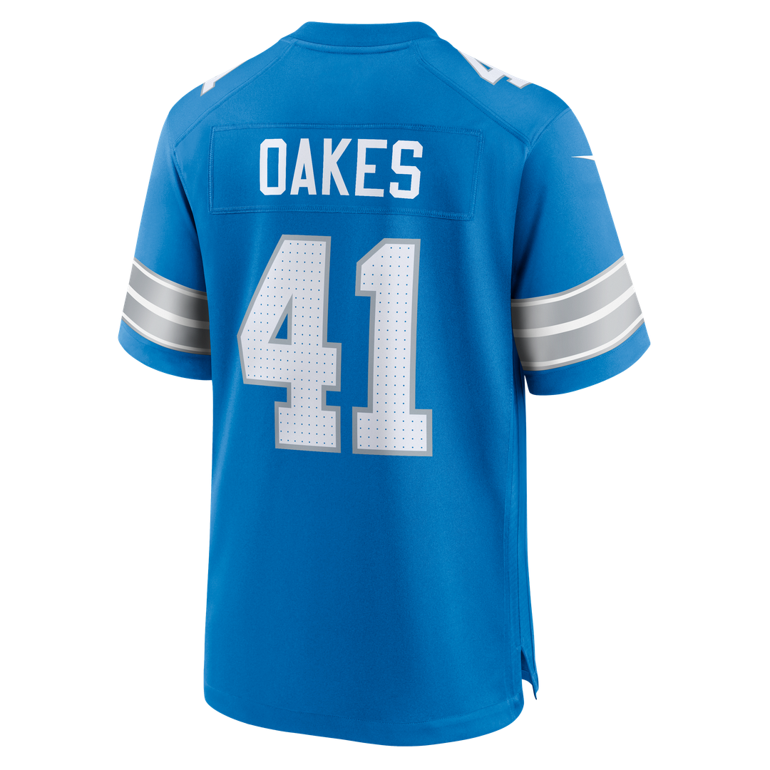 Gunnar Oakes Detroit Lions Team Game Jersey - Blue