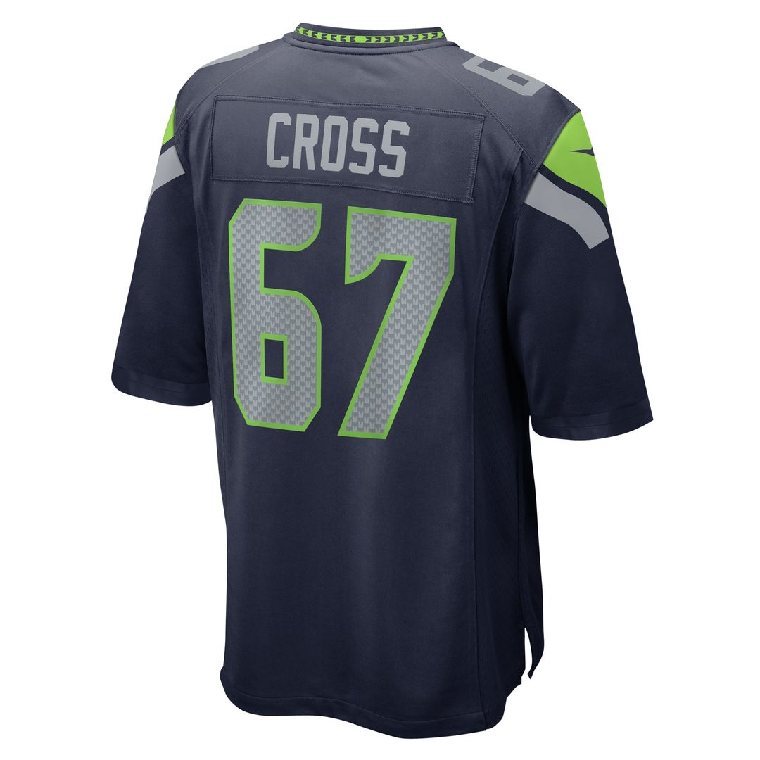 Charles Cross Seattle Seahawks Game Jersey - College Navy