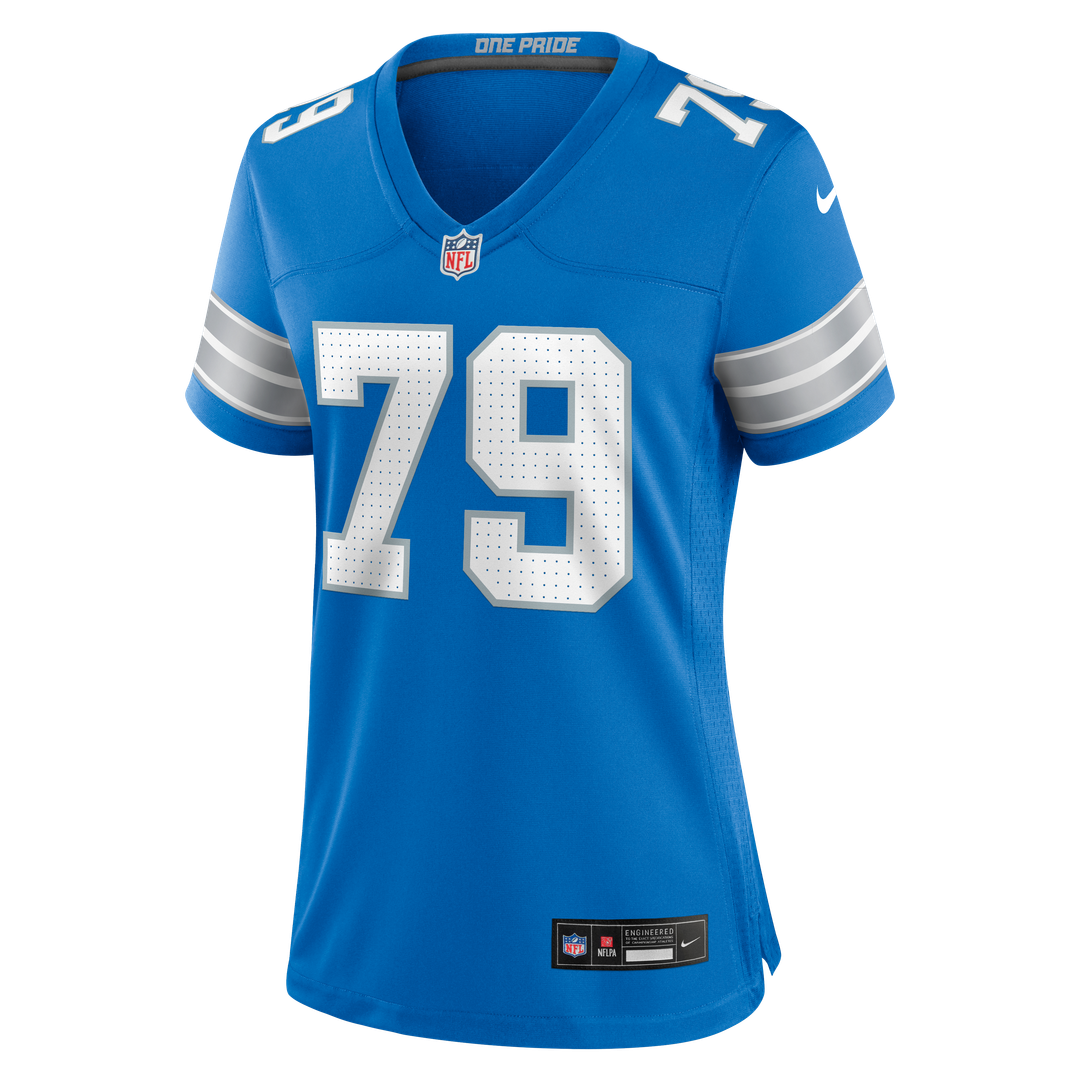 Larry Borom Detroit Lions Women's Team Game Jersey - Blue