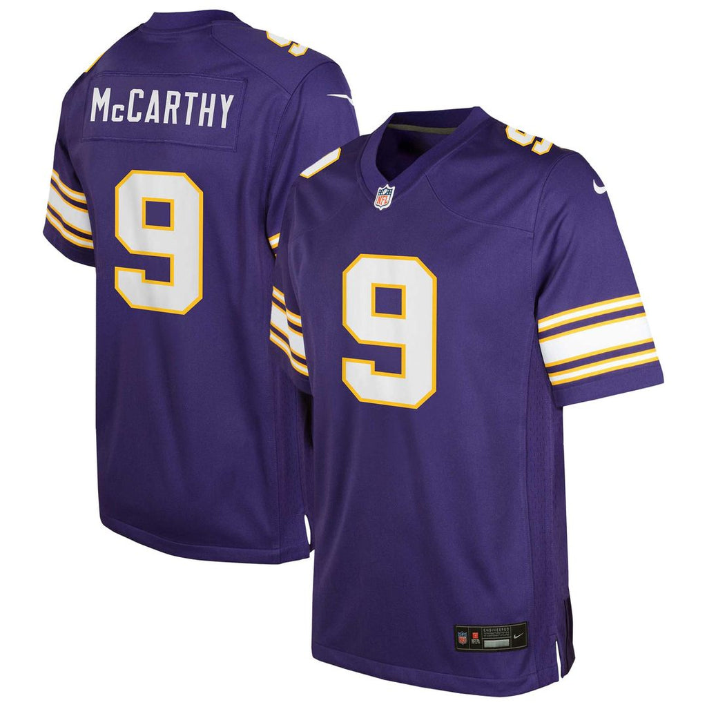 J.J. McCarthy Minnesota Vikings Youth Game Jersey - Purple