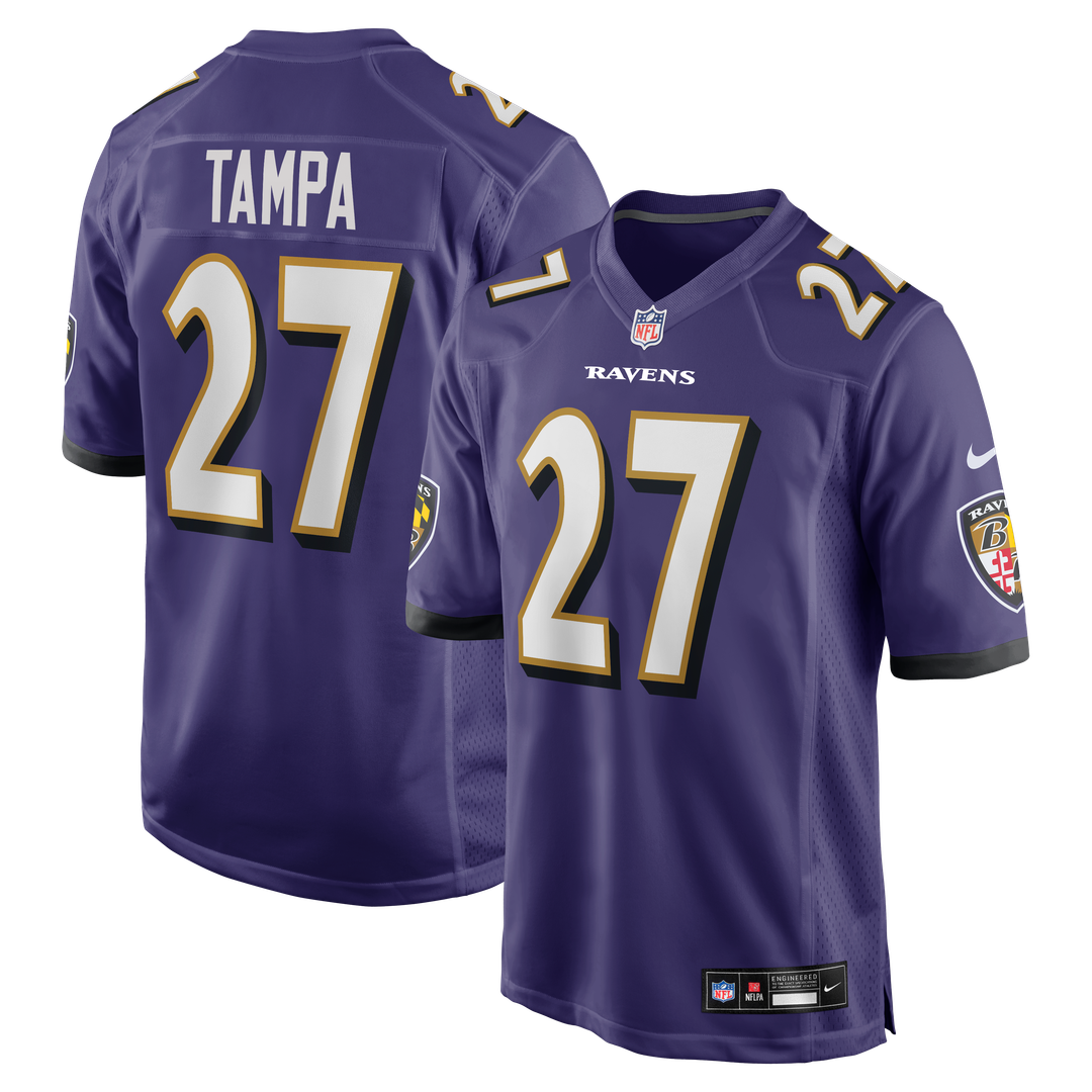 T.J. Tampa Baltimore Ravens Team Game Jersey - Purple
