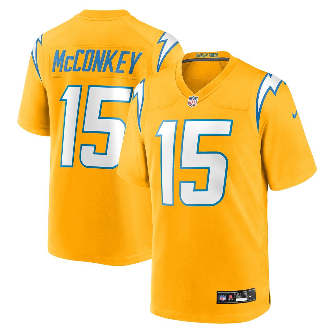 Ladd McConkey Los Angeles Chargers Alternate Charger Power Game Player Jersey - Gold