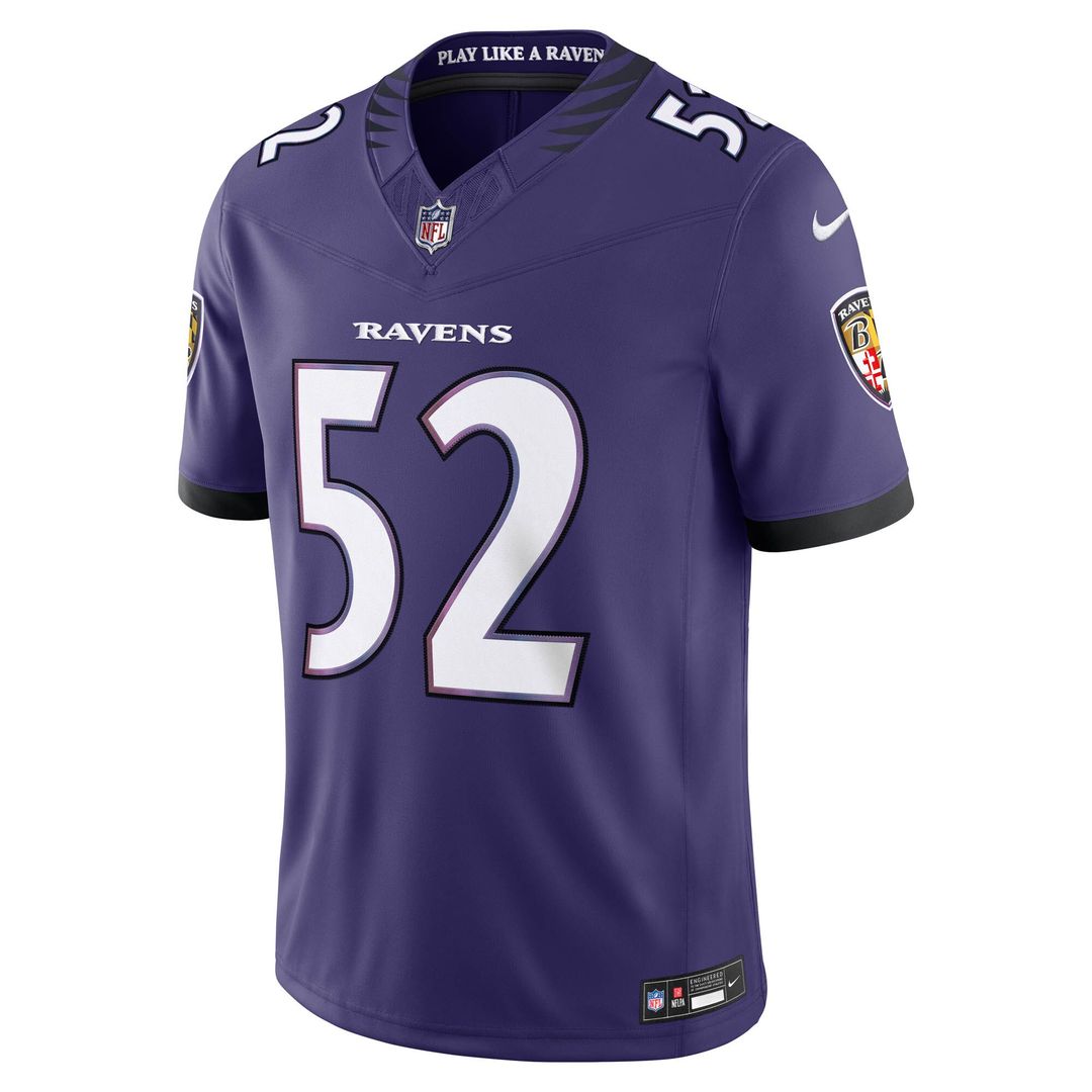 Ray Lewis Baltimore Ravens Vapor F.U.S.E. Stitched Retired Limited Jersey - Purple