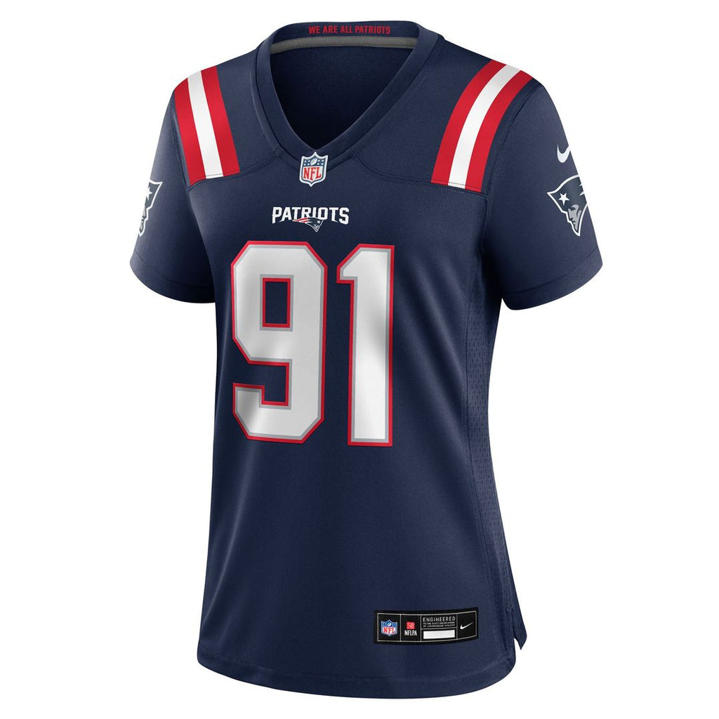 Elijah Ponder New England Patriots Women's Team Game Jersey - Navy