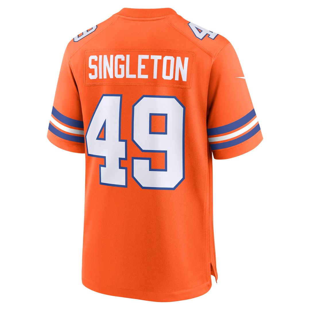 Alex Singleton Denver Broncos Alternate Game Jersey - Orange
