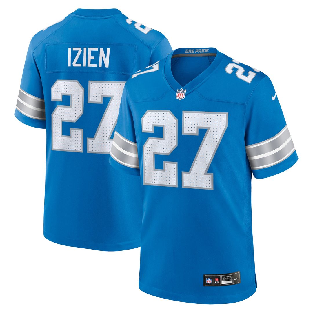 Christian Izien Detroit Lions Team Game Jersey - Blue