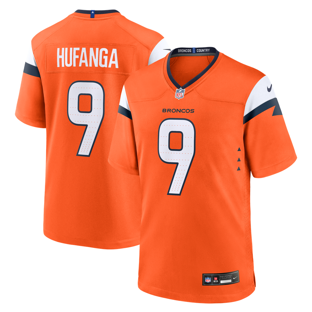Talanoa Hufanga Denver Broncos Team Game Jersey - Orange