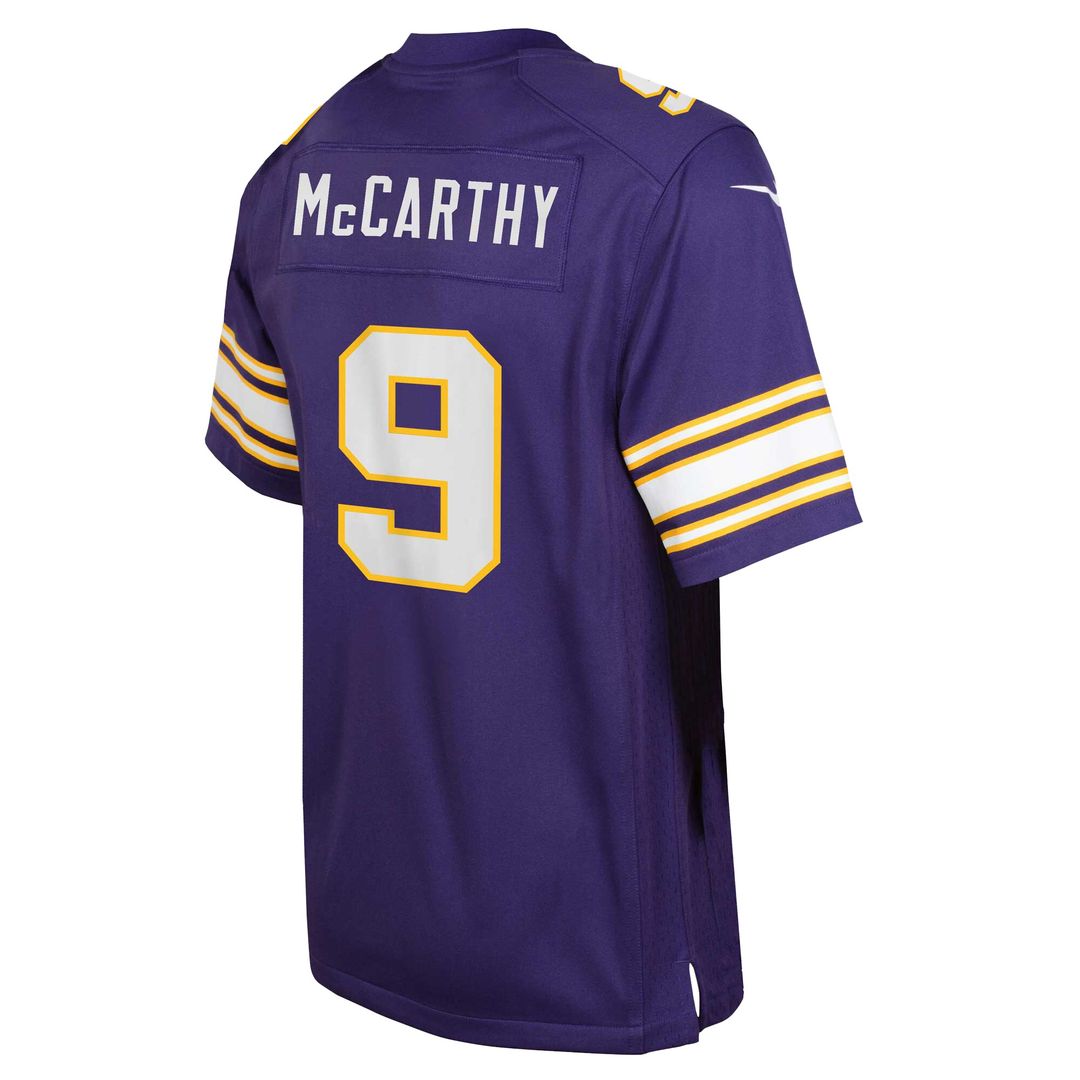 J.J. McCarthy Minnesota Vikings Youth Game Jersey - Purple