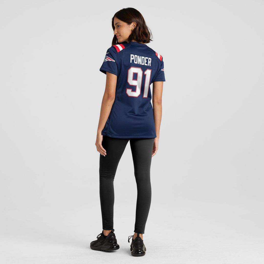 Elijah Ponder New England Patriots Women's Team Game Jersey - Navy
