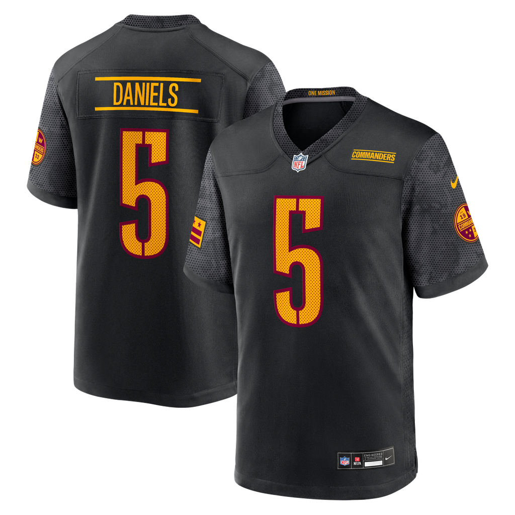 Jayden Daniels Washington Commanders Alternate Game Player Jersey - Black