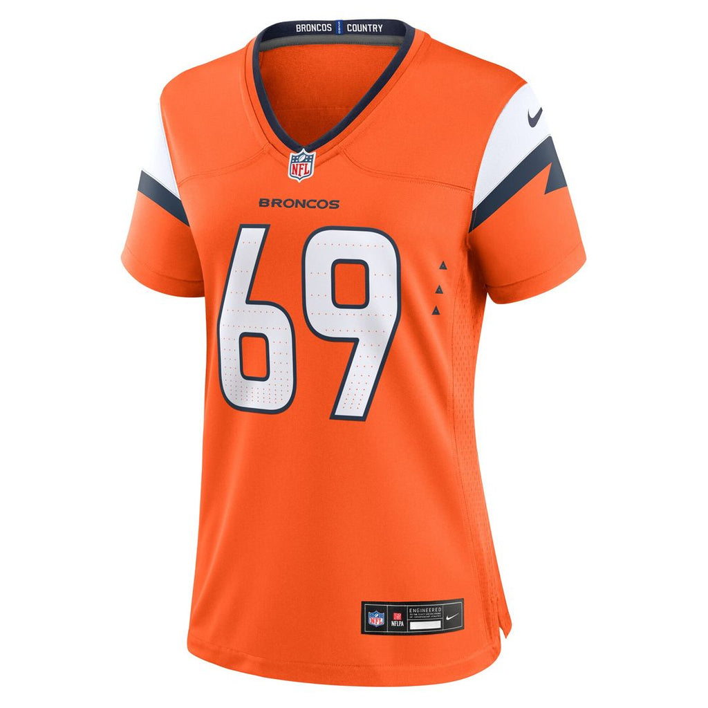 Mike McGlinchey Denver Broncos Women's Team Game Jersey - Orange