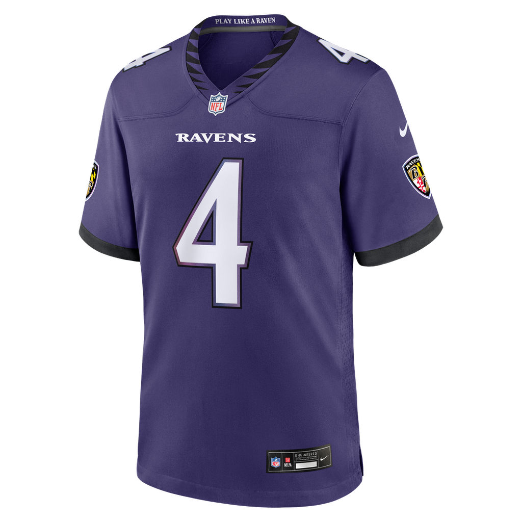 Zay Flowers Baltimore Ravens Team Game Jersey - Purple