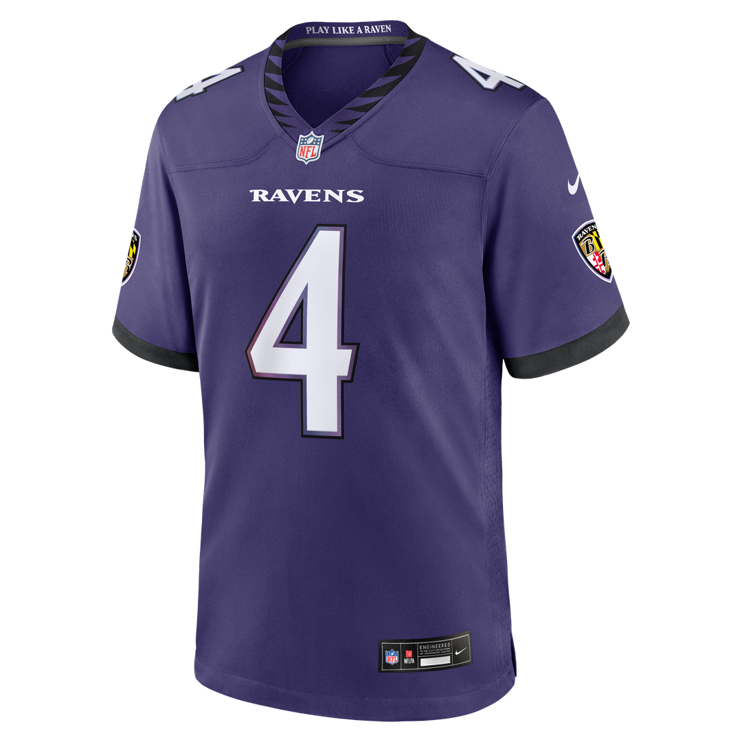 Zay Flowers Baltimore Ravens Team Game Jersey - Purple