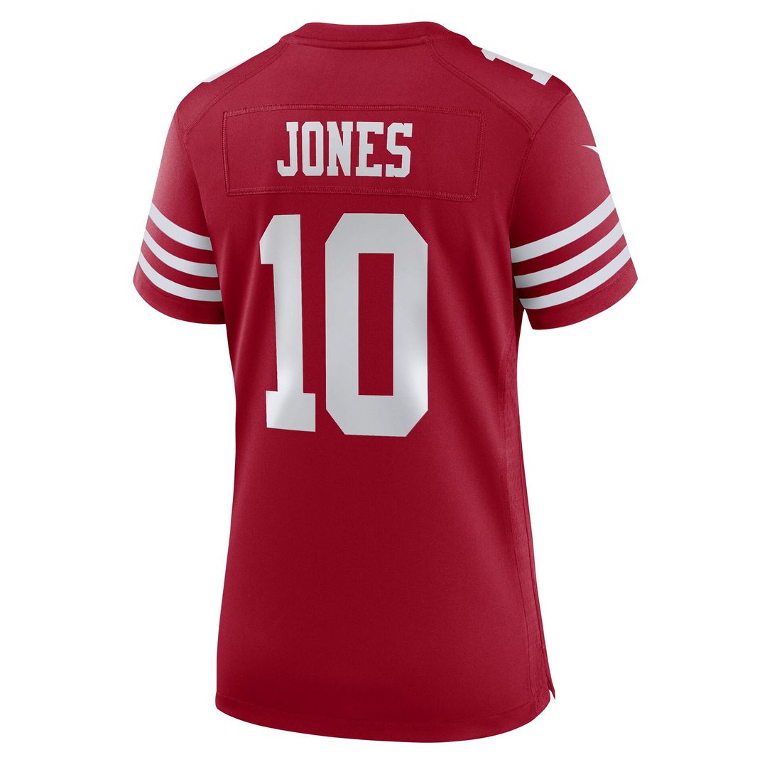 Mac Jones San Francisco 49ers Women's Team Game Jersey - Scarlet