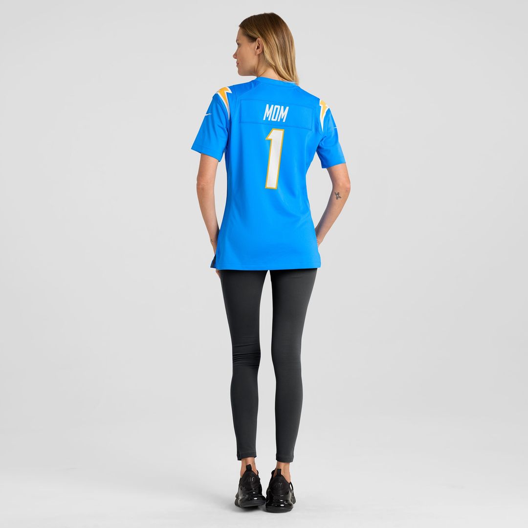 Number 1 Mom Los Angeles Chargers Women's Game Jersey - Powder Blue
