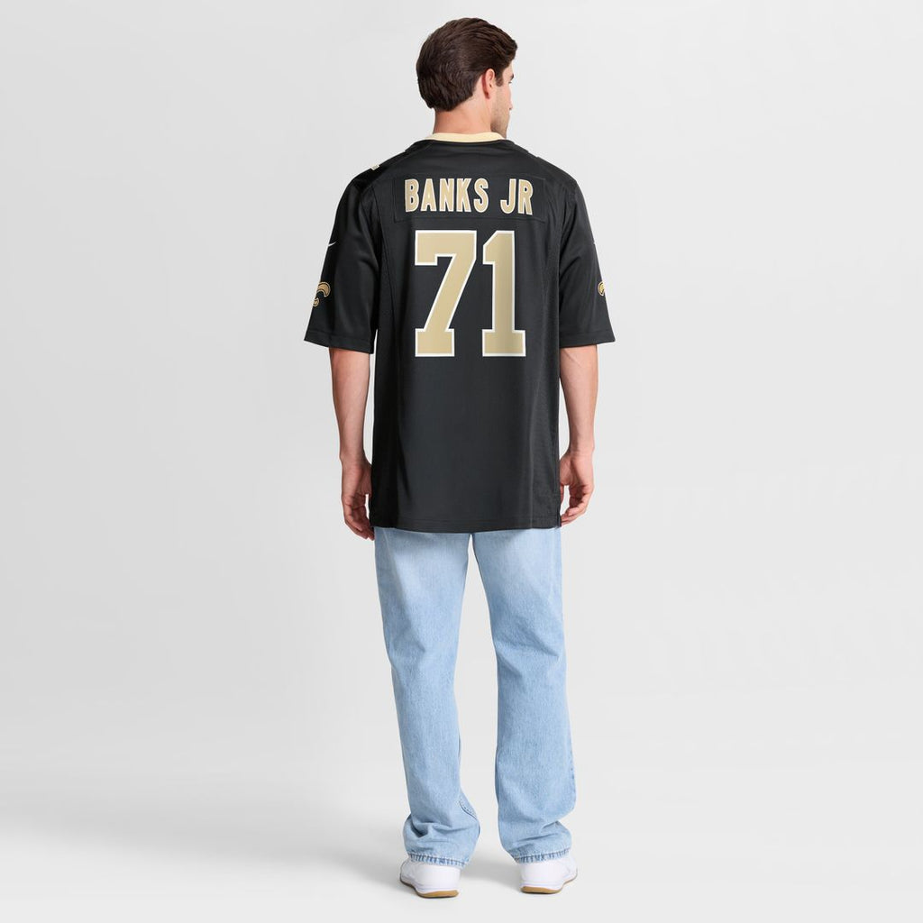 Kelvin Banks Jr. New Orleans Saints Game Player Jersey - Black