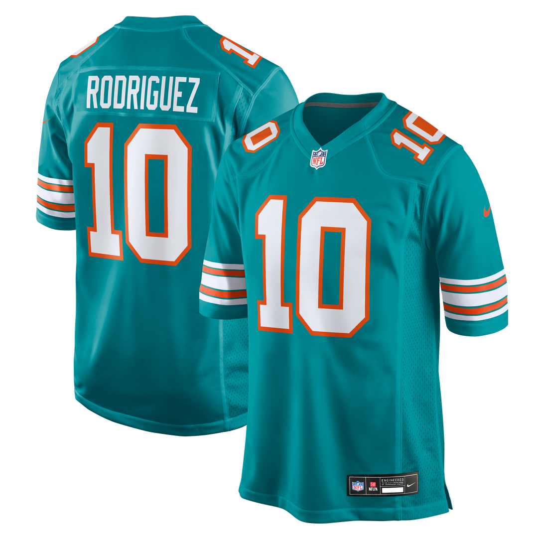 Jacob Rodriguez Miami Dolphins Alternate Game Jersey - Aqua